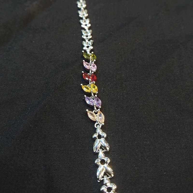 Silver Italian Multi Zircon Bracelet