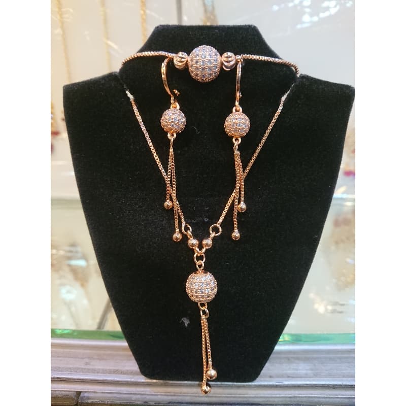 Zircon Ball Locet set with bracelets